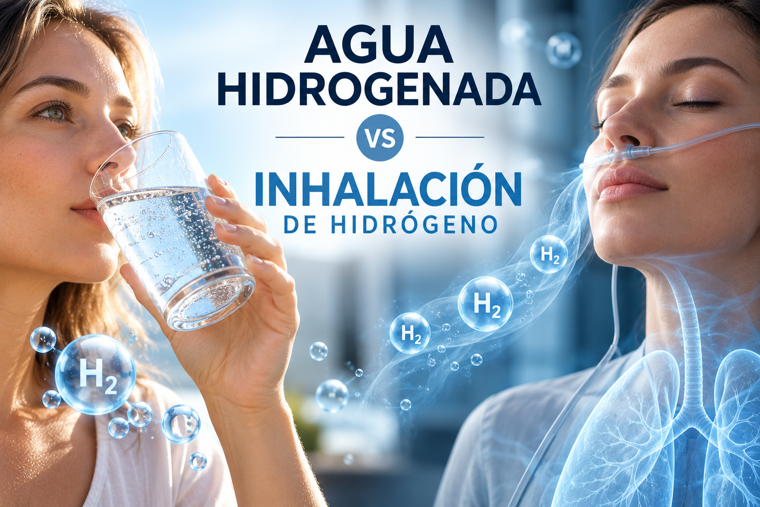 Inhalación de hidrógeno molecular vs agua hidrogenada